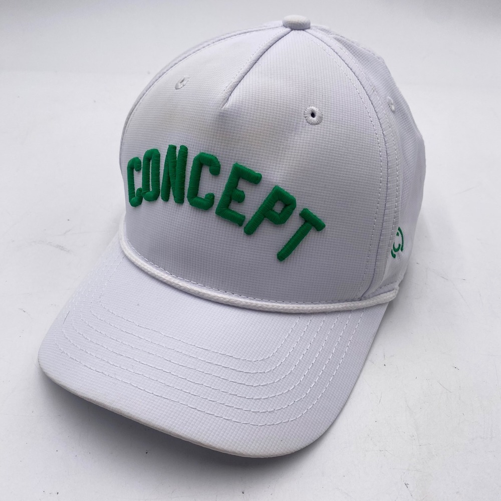 CONCEPT Golf Rope Hat Cap Mens OSFA White Green 3D Embroidery Snapback